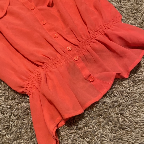 NEW Panhandle Slim Sz L Coral Sleeveless Sheer Henley Tank Top - Picture 8 of 14